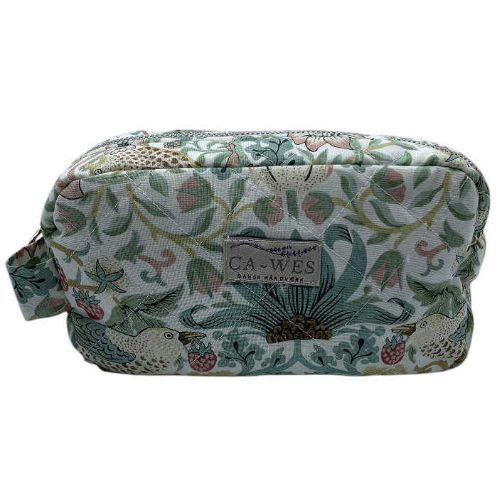 Flora Makeup Taske - William Morris Strawberry Thief/ Olive