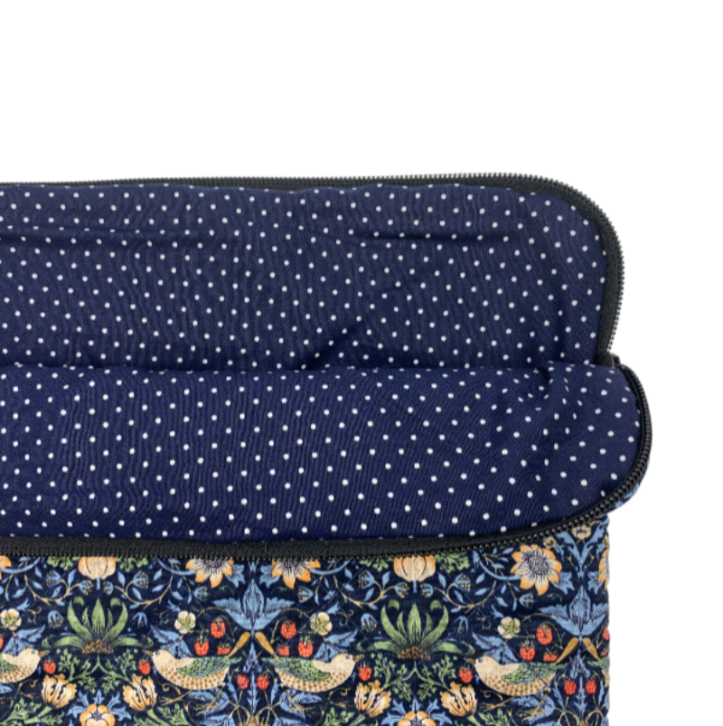 Kamille Computer Sleeve - William Morris Strawberry Thief Mini/ Dark Navy Foer