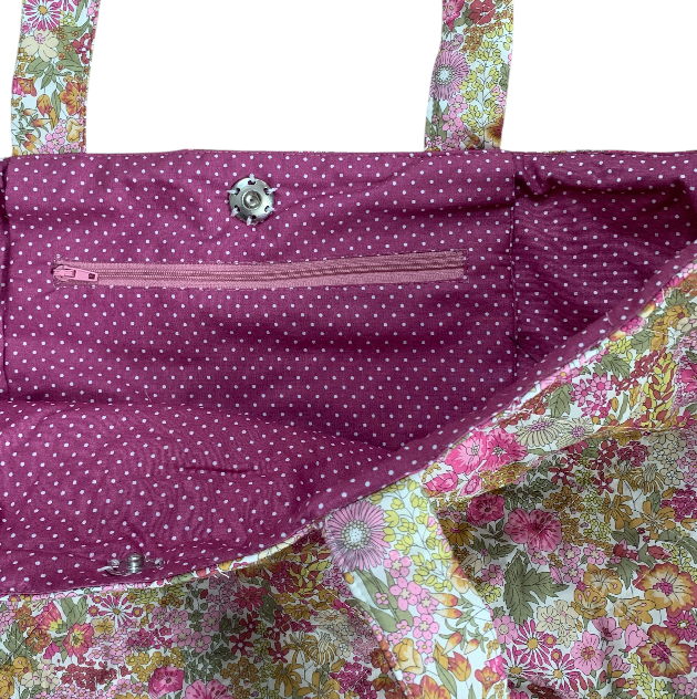 Lotus Tote bag - Liberty Margaret Annie/ Hibiscus
