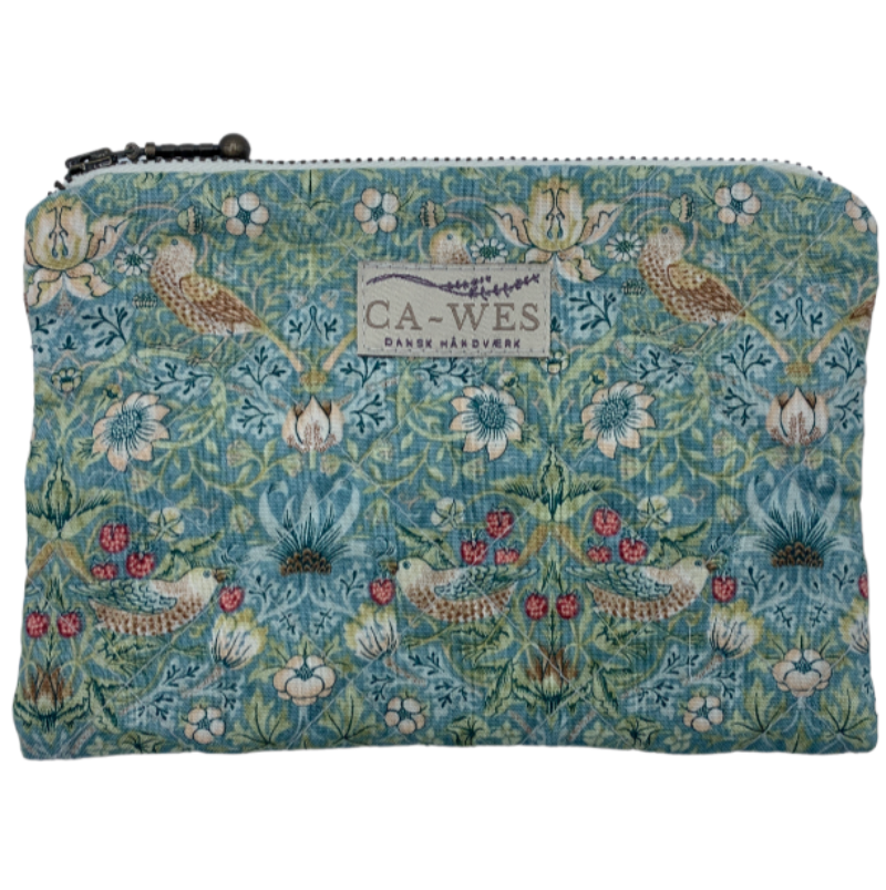 Lyng stor pung - William Morris Strawberry Thief Mini/ Aqua
