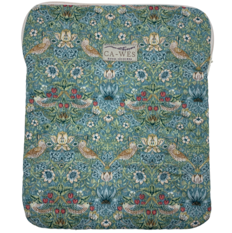 Magnolia iPad sleeve- William morris Strawberry Thief Mini/ Aqua Front