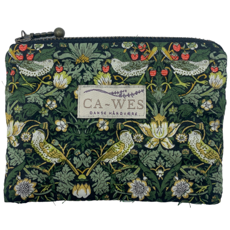 Marguerit Lille Pung i Liberty Strawberry thief Mini/ Dark Green