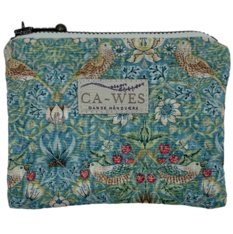 Marguerit Lille pung i William Morris Strawberry Thief Mini/ Aqua Front