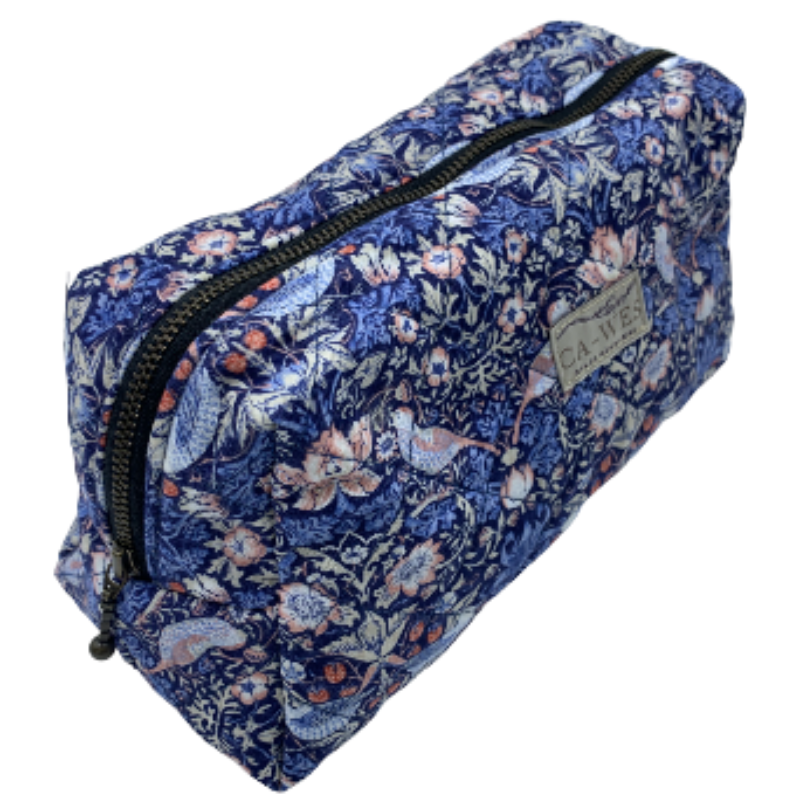 Primula Toilettaske - William Morris Strawberry Thief Mini/ Navy Skråtop