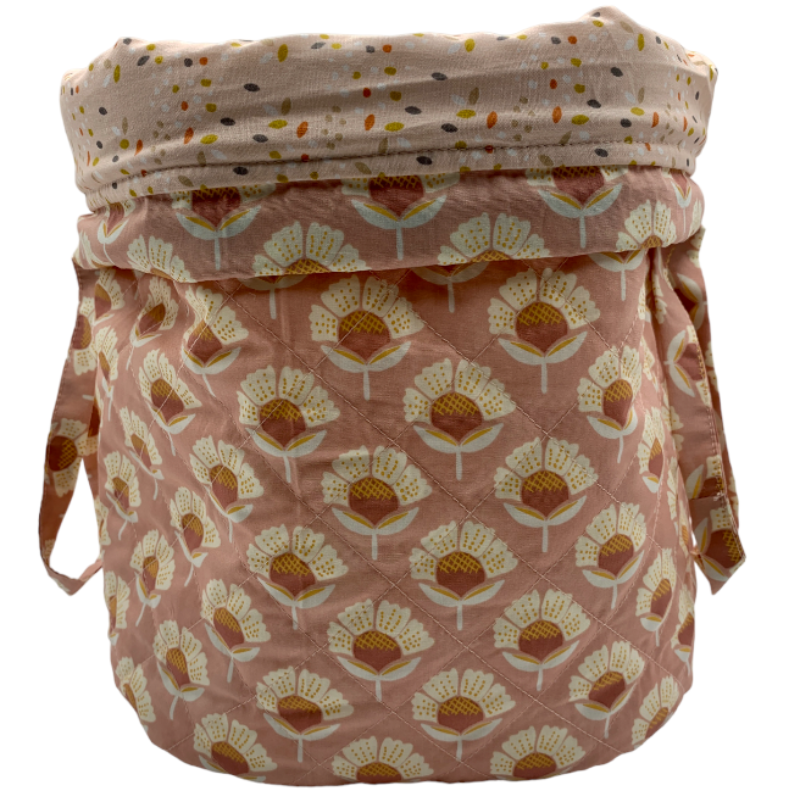 Lavendel Projekttaske - Kokka Flowers/ Peach Front,foldet