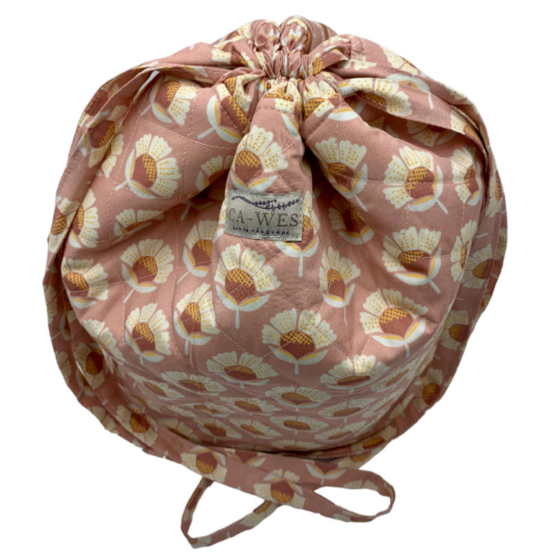 Lavendel Projekttaske - Kokka Flowers/ Peach Top,lukket
