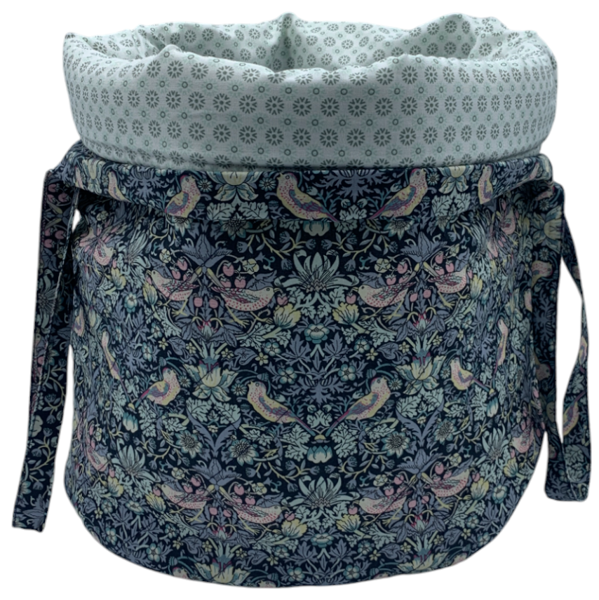 Lavendel Projekttaske - Liberty Strawberry Thief Mini/ Black Rose