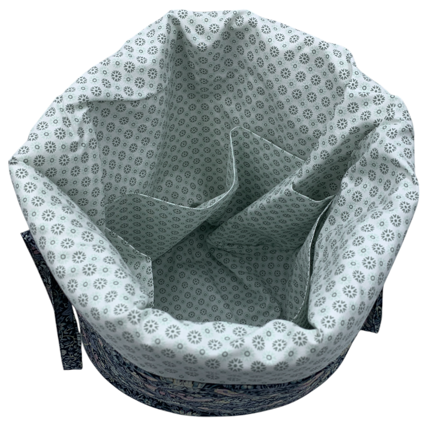 Lavendel Projekttaske - Liberty Strawberry Thief Mini/ Black Rose