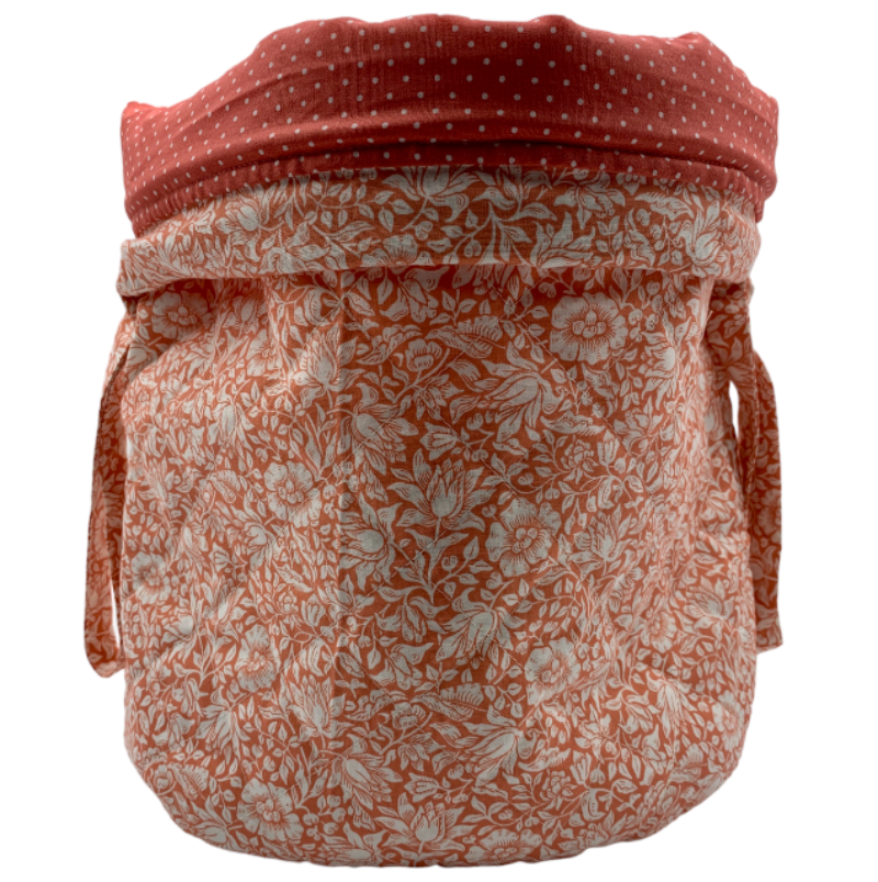 Lavendel Projekttaske - William Morris Mallow/ Coral Front,foldet