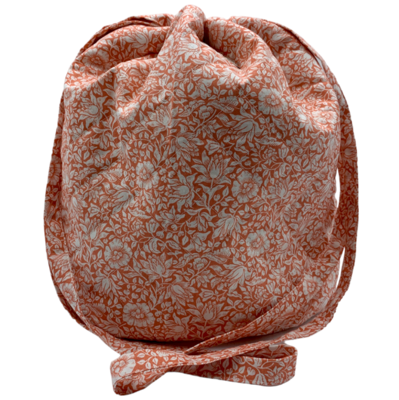Lavendel Projekttaske - William Morris Mallow/ Coral Front,lukket