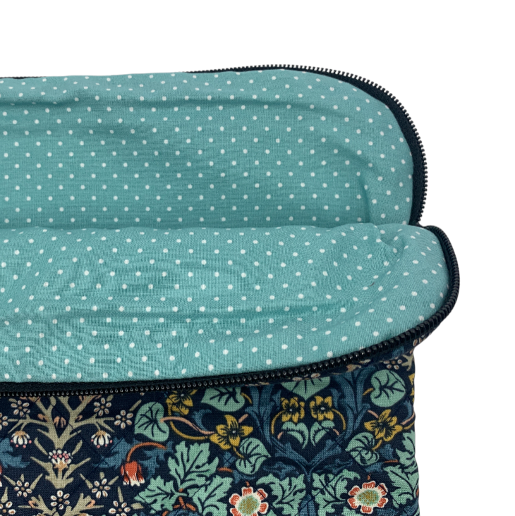 Rose Computer Sleeve - William Morris Blackthorn/ Indigo
