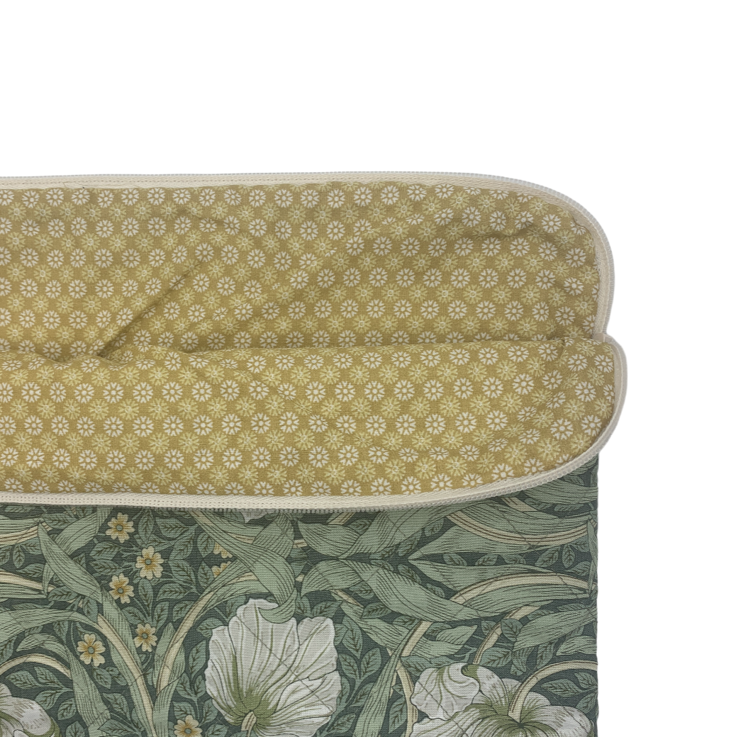 Rose Computer Sleeve - William Morris Pimpernel/ Olive
