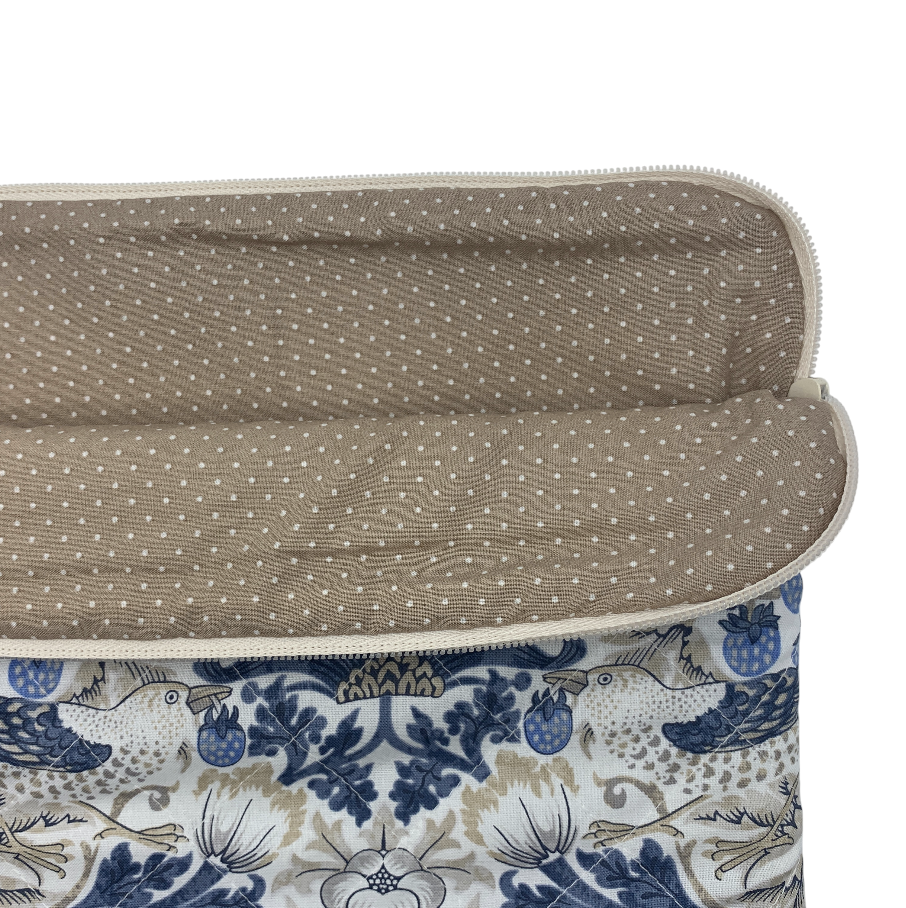 Rose Computer Sleeve - William Morris Strawberry Thief / Light Blue