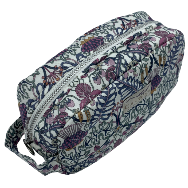 Flora Makeup taske - Liberty Morris Allotment Purple/ Curry