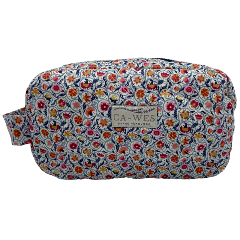 Flora Makeuptaske i Liberty flower/RedBlue front