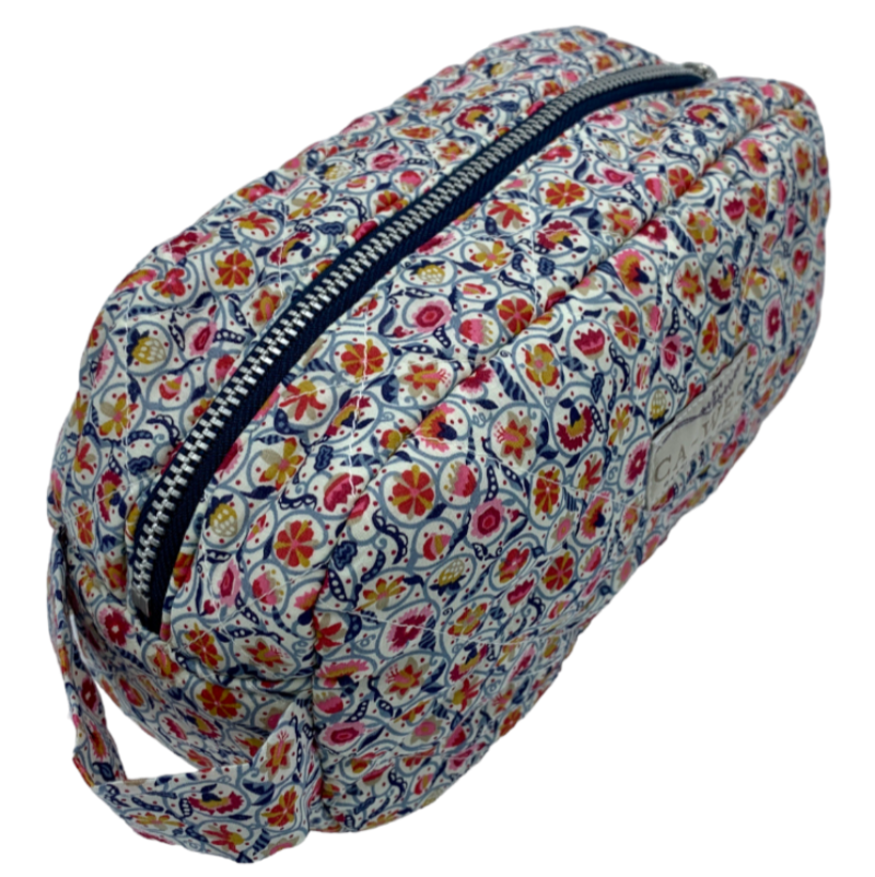 Flora Makeuptaske i Liberty flower/RedBlue TopSkrå