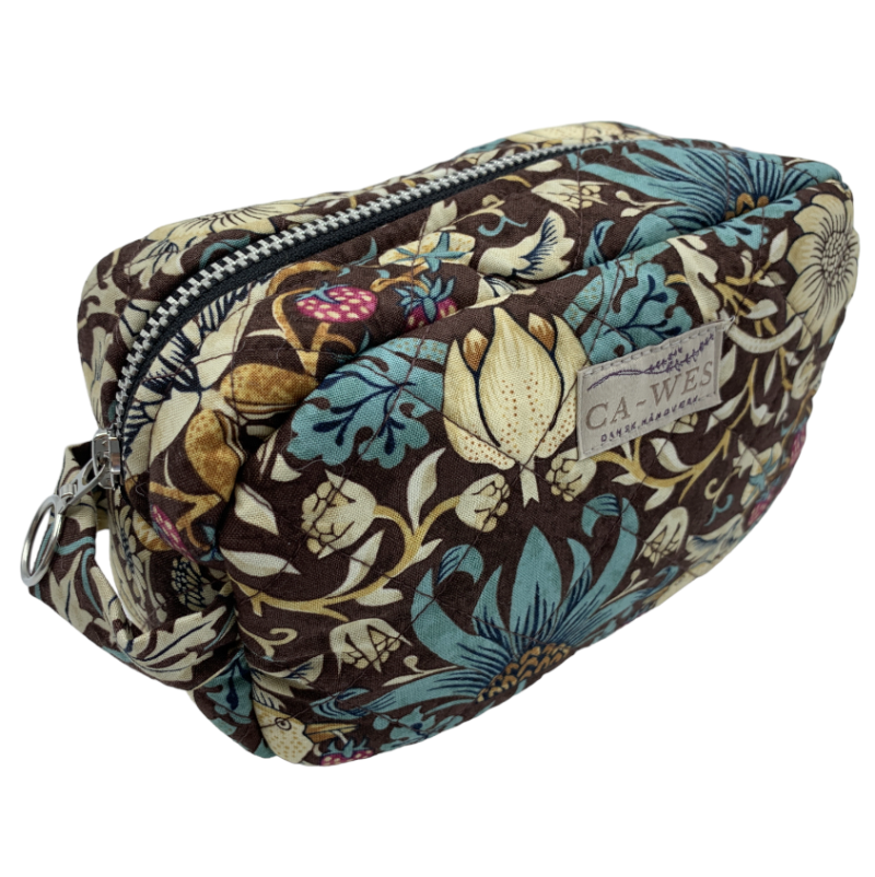 Flora Makeup Taske - Strawberry Thief/ Teal