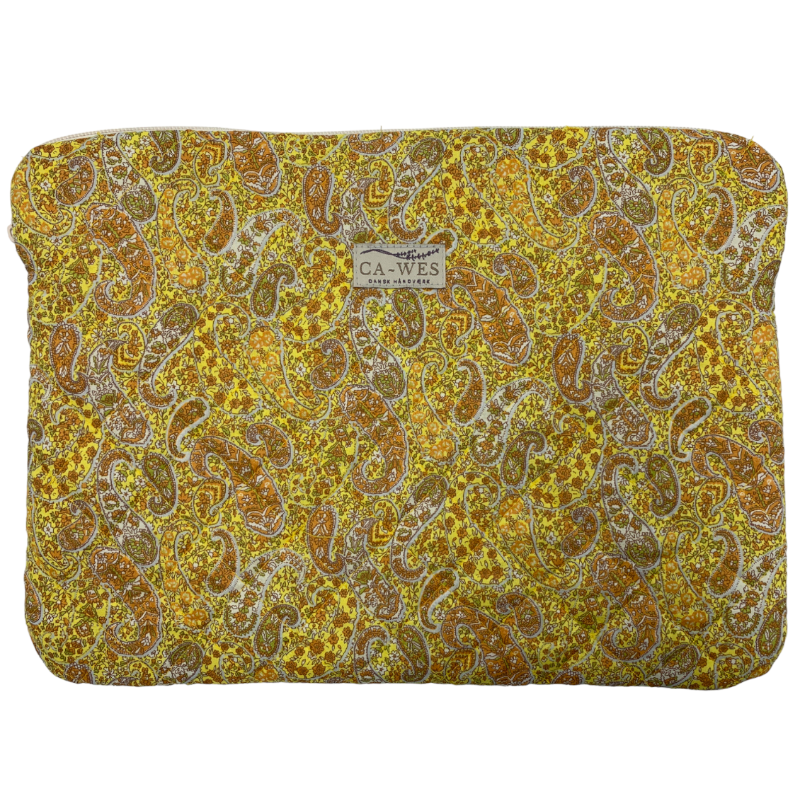 Rose Computer Sleeve - Kokka Paisley/ Yellow