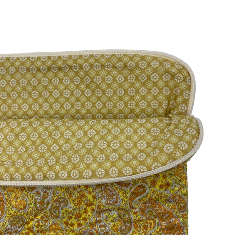 Rose Computer Sleeve - Kokka Paisley/ Yellow