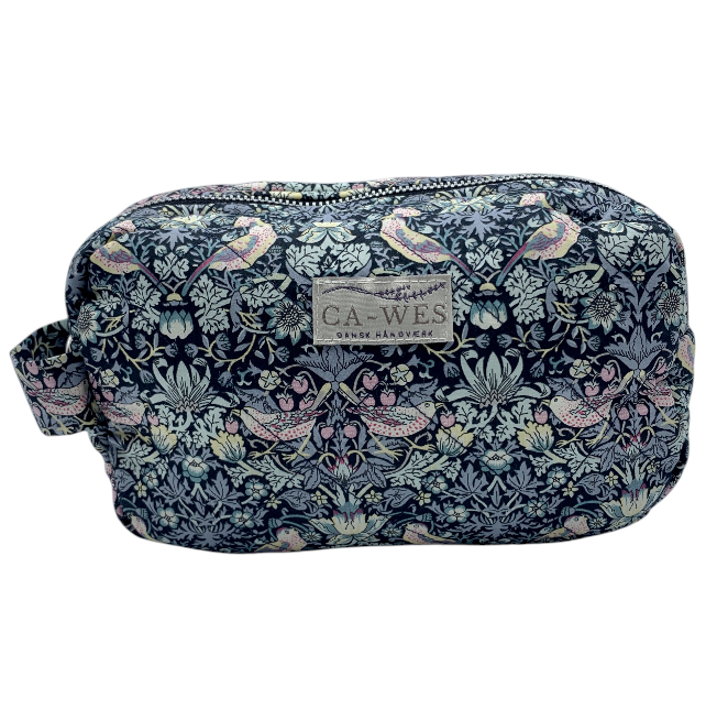 Flora Makeup Taske - Liberty Strawberry Thief Mini/ Black Rose