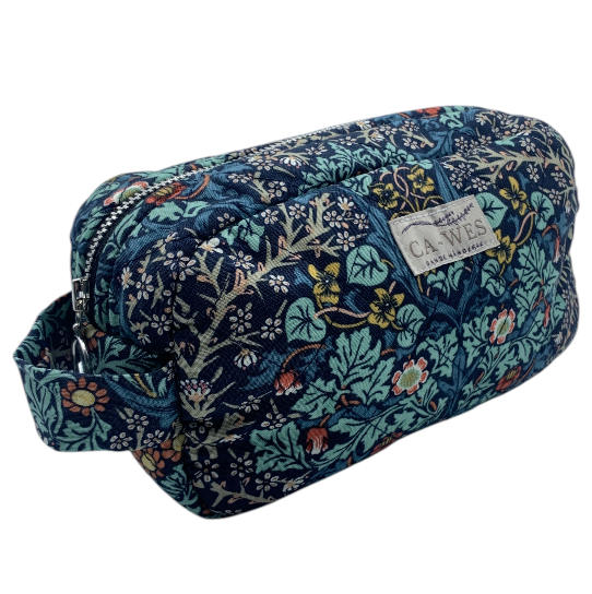 Flora Makeup Taske -William Morris Blackthorn/ Indigo