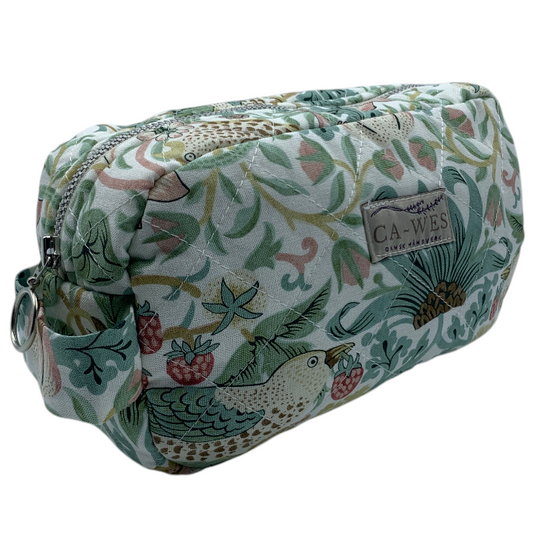Flora Makeup Taske - William Morris Strawberry Thief/ Olive