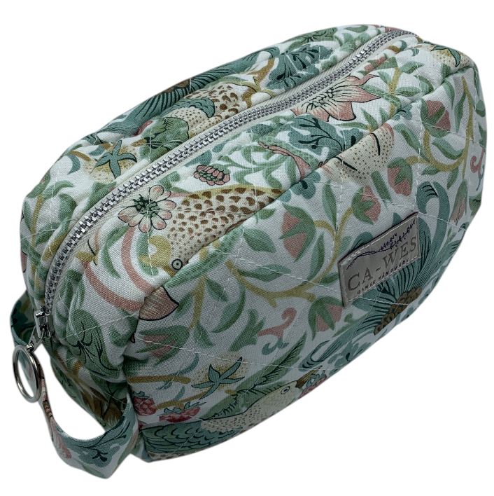 Flora Makeup Taske - William Morris Strawberry Thief/ Olive
