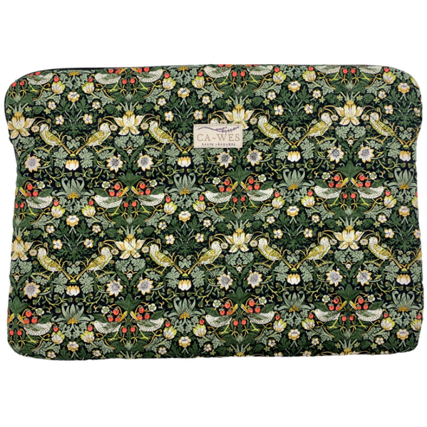 Kamille Sleeve i Strawberry thief mini/Dark Green