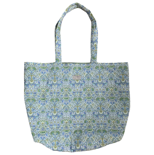 Lotus Tote bag -  Liberty Lodden/ Green Blue
