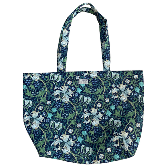 Lotus Tote bag - William Morris Golden Lily/ Navy