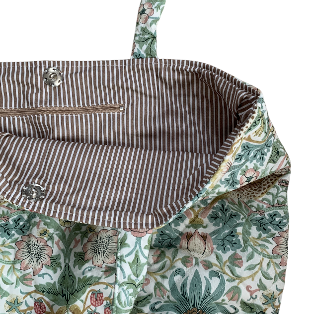Lotus Tote bag - William Morris Strawberry Thief/ Olive