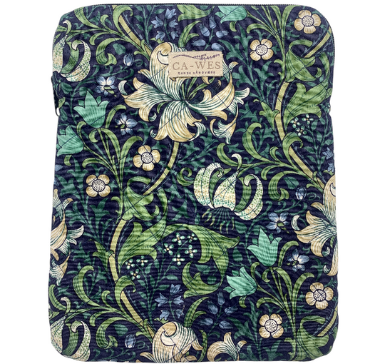 Magnolia iPad sleeve- William Morris Golden Lily/ Navy