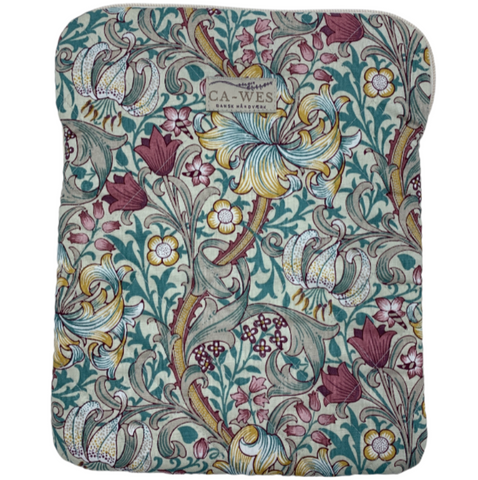Magnolia iPad sleeve - William Morris Golden Lily/ Dusk Front