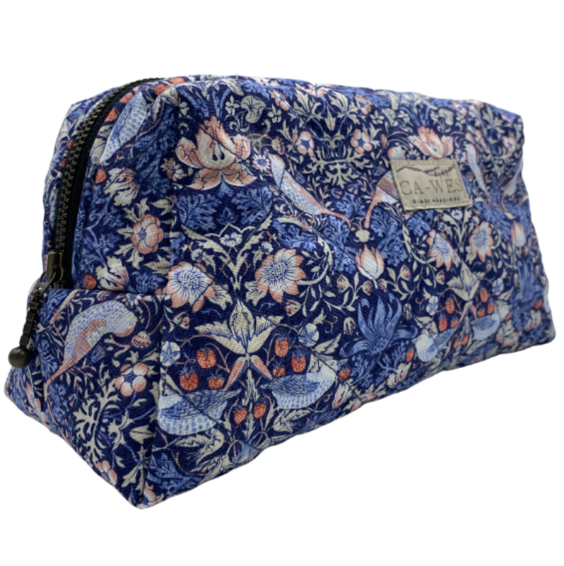 Primula Toilettaske - William Morris Strawberry Thief Mini/ Navy Skrå