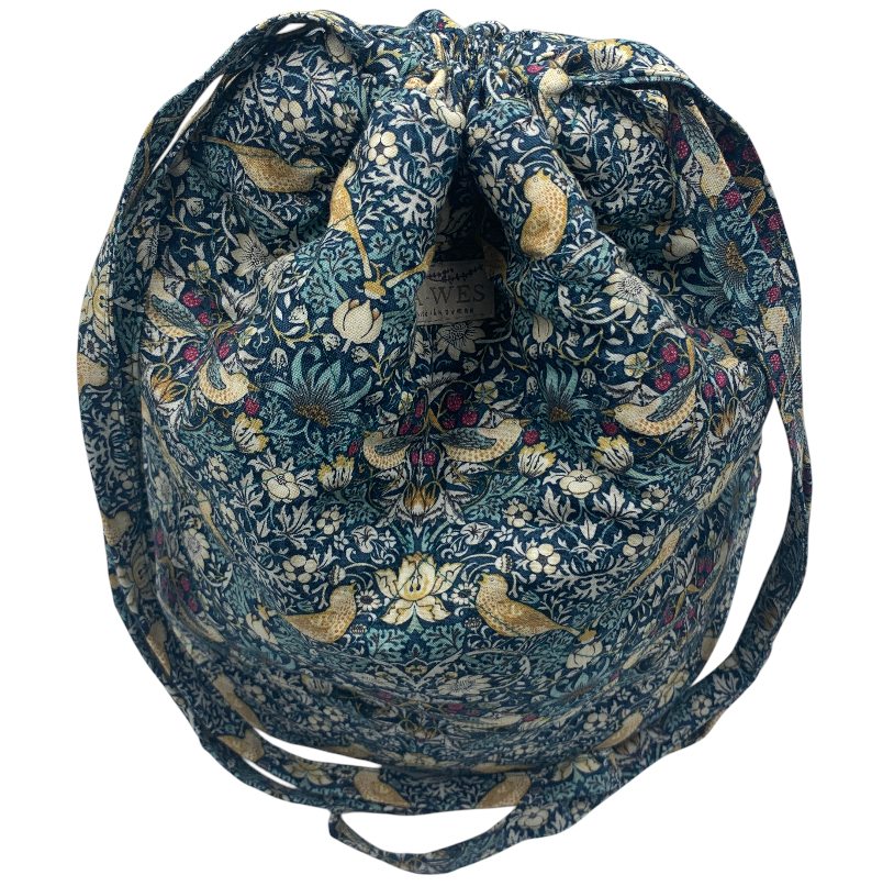 Lavendel Projekttaske - William Morris Strawberry Thief Mini/ Petrol