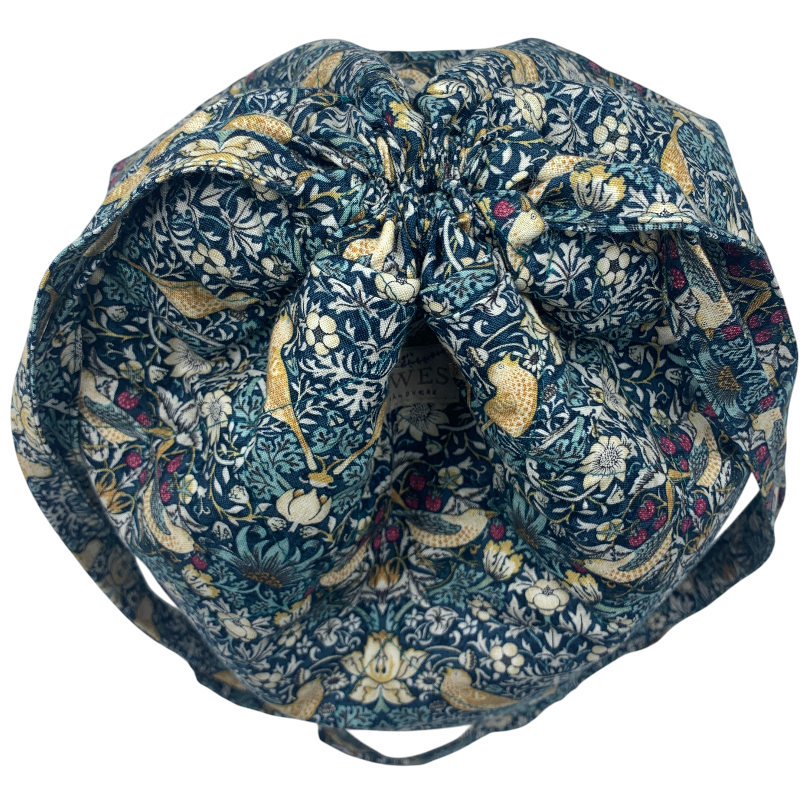 Lavendel Projekttaske - William Morris Strawberry Thief Mini/ Petrol