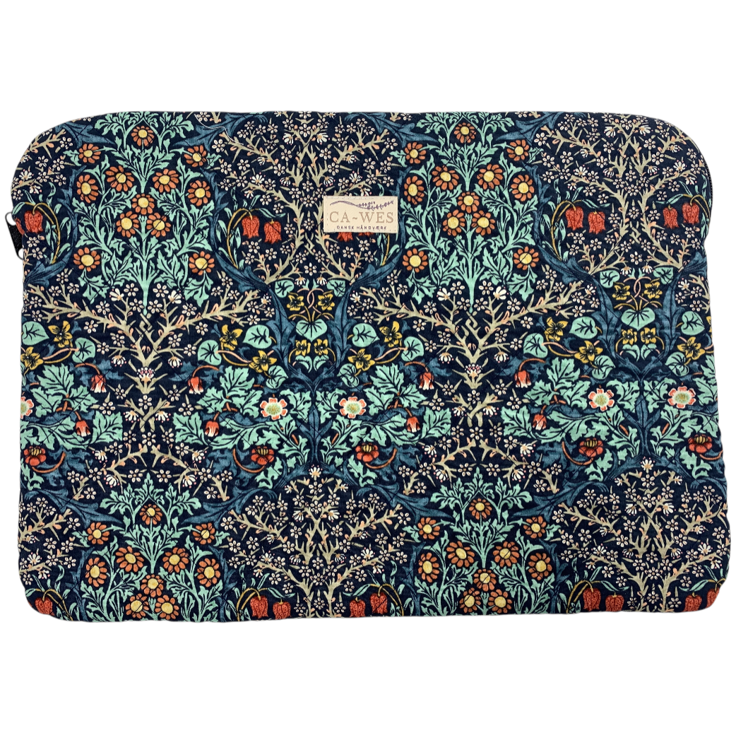 Rose Computer Sleeve - William Morris Blackthorn/ Indigo