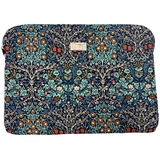 Rose Computer Sleeve - William Morris Blackthorn/ Indigo