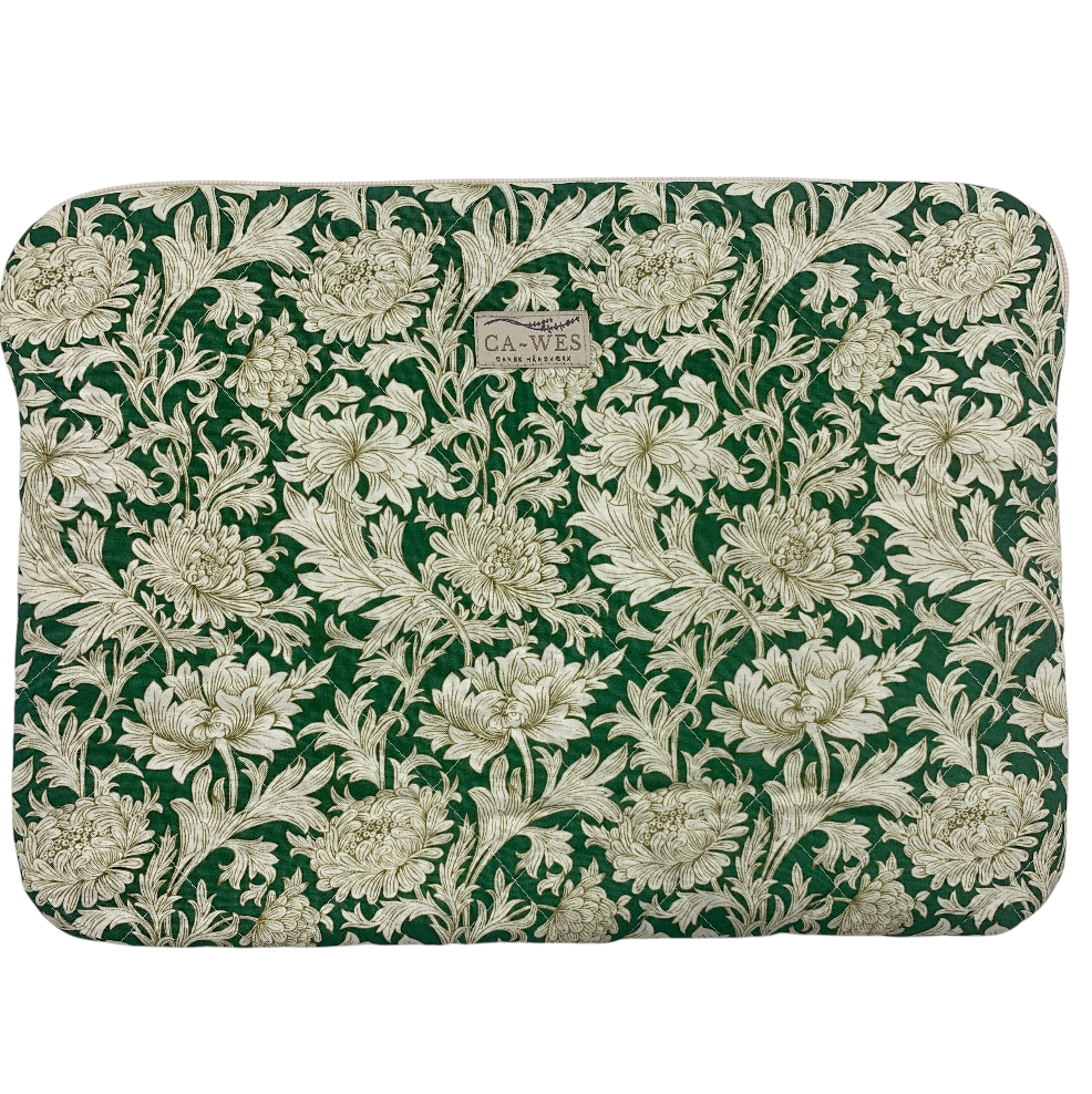 Rose Computer Sleeve - William Morris Chrysanthemum Toille/ Forest