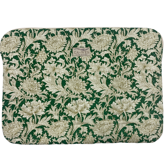 Rose Computer Sleeve - William Morris Chrysanthemum Toille/ Forest