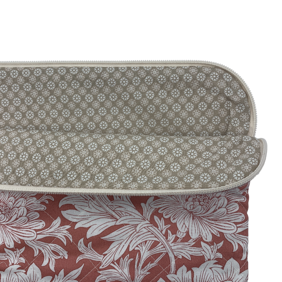 Rose Computer Sleeve - William Morris Chrysanthemum/ Terracotta