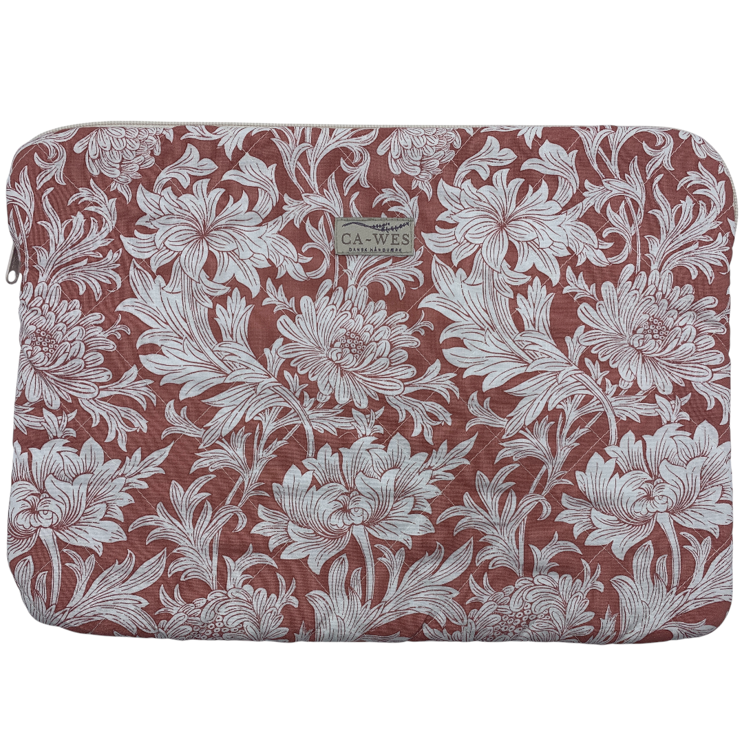 Rose Computer Sleeve - William Morris Chrysanthemum/ Terracotta
