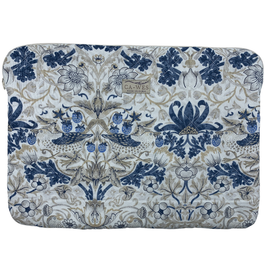 Rose Computer Sleeve - William Morris Strawberry Thief / Light Blue