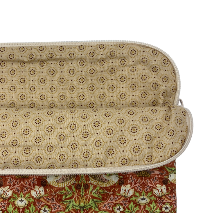 Rose Computer Sleeve - William Morris Strawberry Thief Mini/ Brick