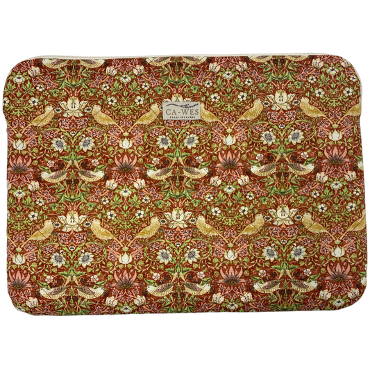 Rose Computer Sleeve - William Morris Strawberry Thief Mini/ Brick