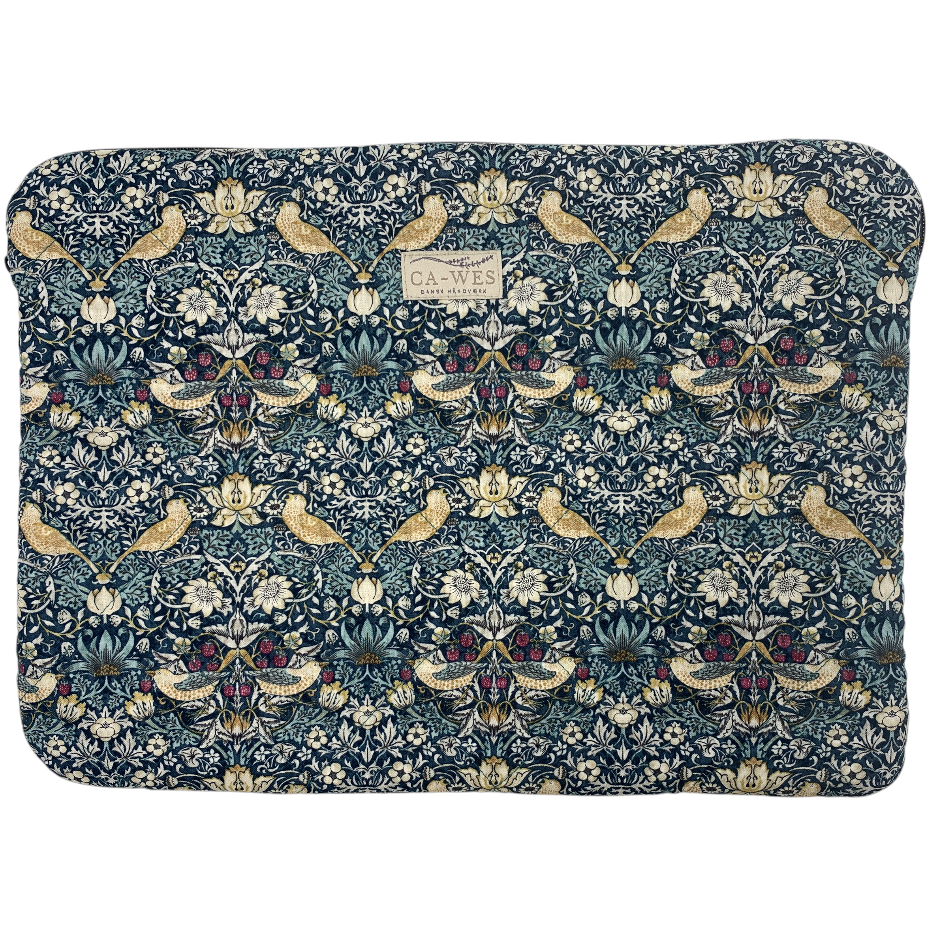 Rose Computer Sleeve - William Morris Strawberry Thief Mini/ Petrol