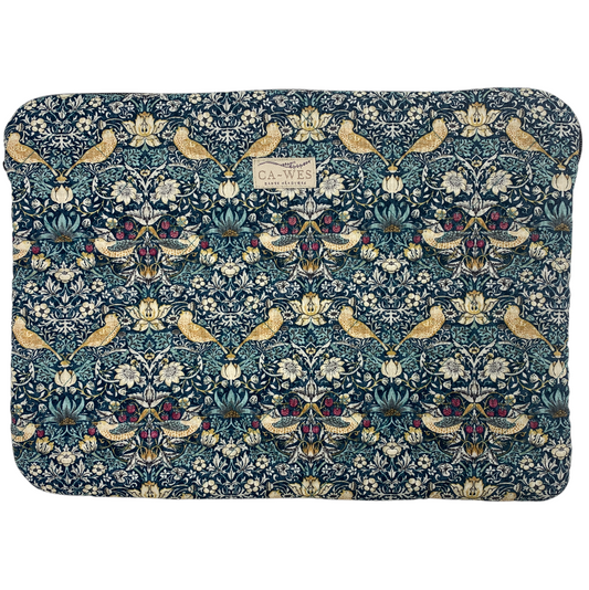 Rose Computer Sleeve - William Morris Strawberry Thief Mini/ Petrol