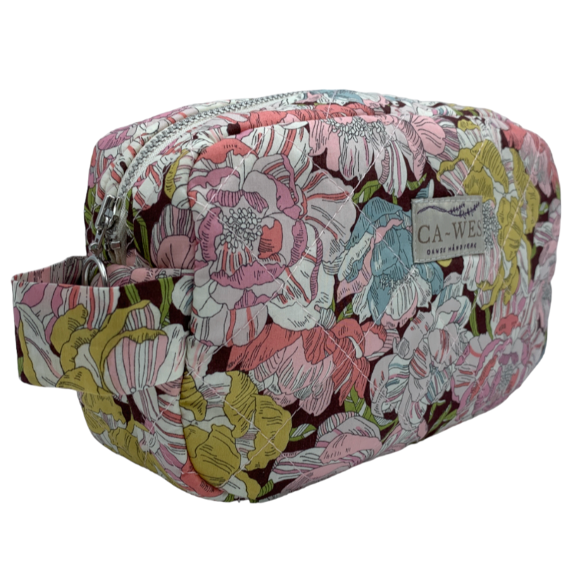 Flora makeup taske - Liberty Blackburn rose/mustard 