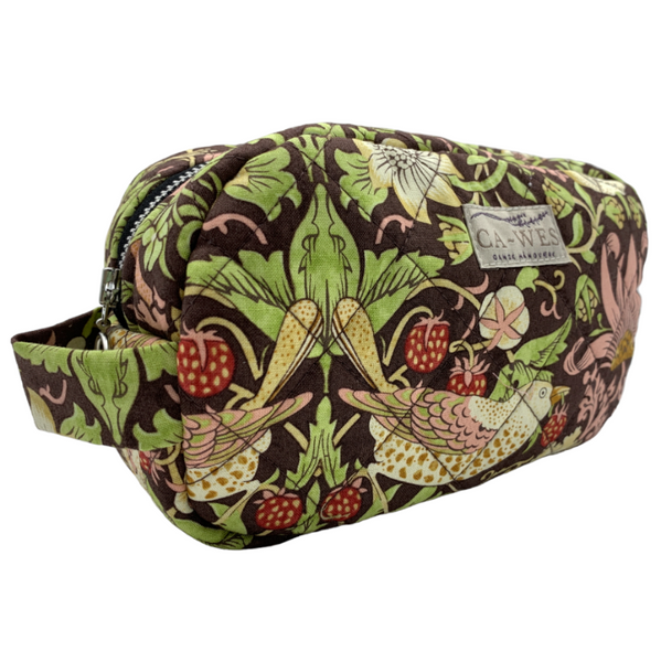 Flora makeup taske - Strawberry thief / brown 