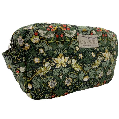 Flora makeup taske - Liberty Strawberry thief mini / grøn 